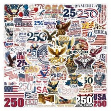 110PCS 250 Anniversary USA Stickers, America 250 Patriotic Vinyl Decals Set, ...