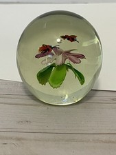 Glass 3D Paperweight Floral Wildlife Nature Glass Mulled Color