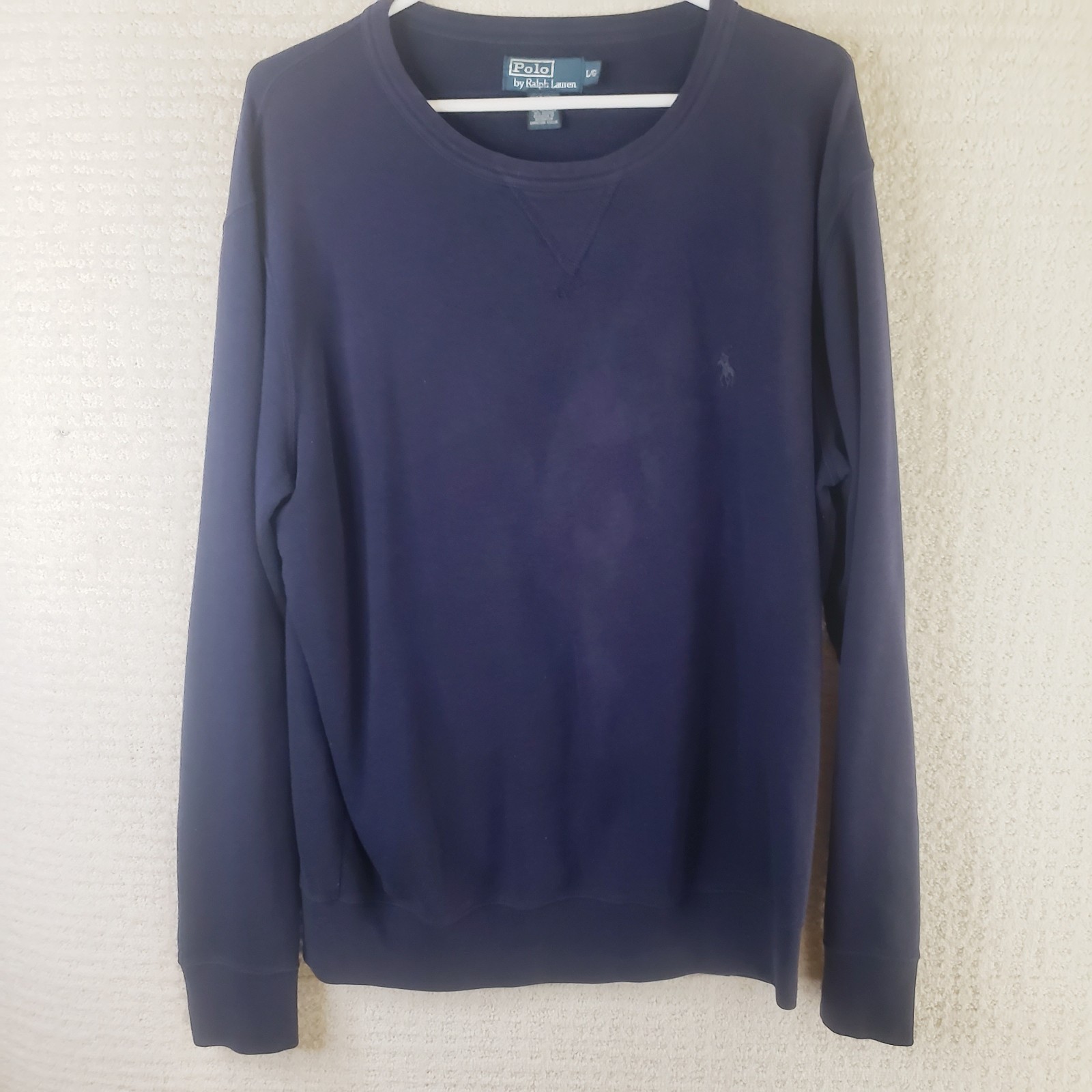 Polo Ralph Lauren Felpa Uomo L Blu Navy Cotone Poly Pony Logo Super Comoda