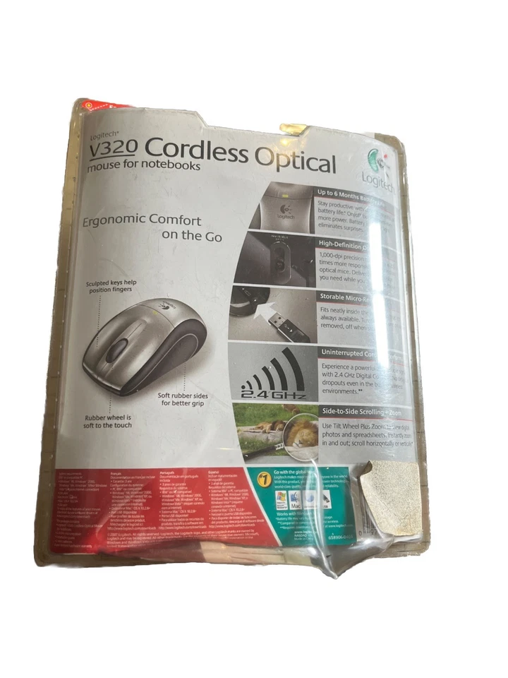 NEW SEALED Logitech V320Cordless Optical Mouse for Notebooks - Image 2 of 2