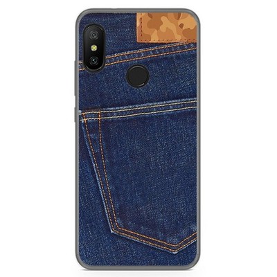 Gel TPU Hülle Für Xiaomi Redmi 6 Pro / Mi A2 Lite Jeans Design Zeichnungen
