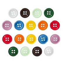 50 Pack 1 Inch Flatback Resin Buttons with 4 Holes for Sewing DIY Crafts