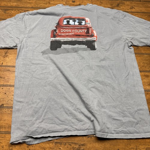 Door County Wisconsin Tshirt Truck and Dog Graphic Blue 84 Size XL - Picture 6 of 6