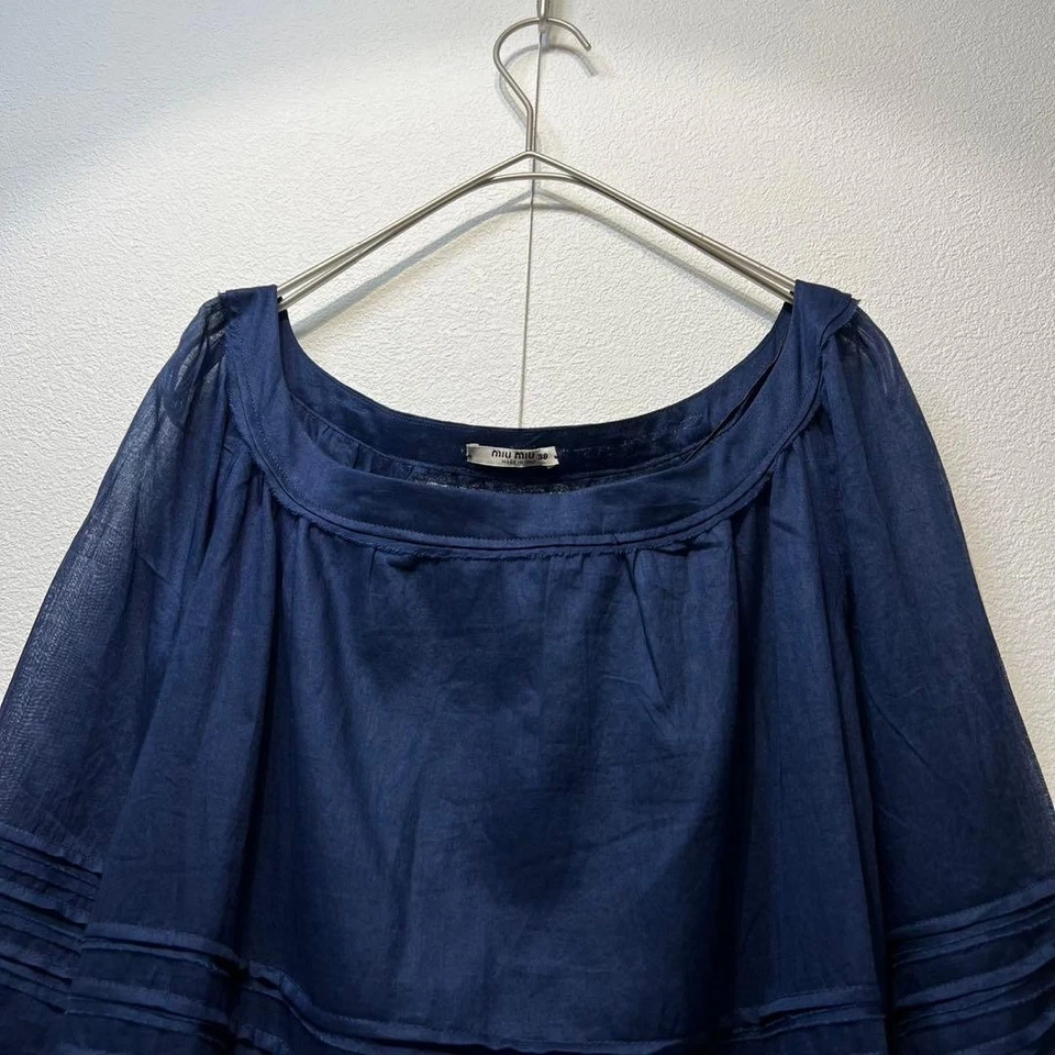 Vestido manga larga diseño transparente asimétrico vintage Miu Miu, talla 38 Foto 3 de 4