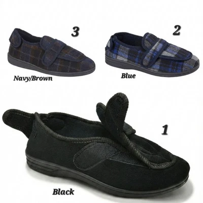 MENS EXTRA WIDE FIT DIABETIC ORTHOPAEDIC MEMORY FOAM SLIPPERS SHOES SIZE UPTO 16 - Image 1 of 4