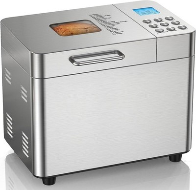 2LB Bread Maker Machine, 17 in 1 Automatic Stainless Steel Bread Machine, Non...