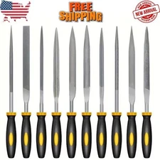 Premium Needle File Set - High-Carbon Steel Files with Non-Slip Ergonomic Handle
