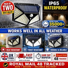Solar Power LED PIR Motion Sensor Wall Light Outdoor Security Flood Lamp 100LED