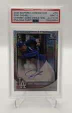 2025 Bowman Chrome Rookie Auto Roki Sasaki #CRA-RS Image Variation  14/25 PSA 9