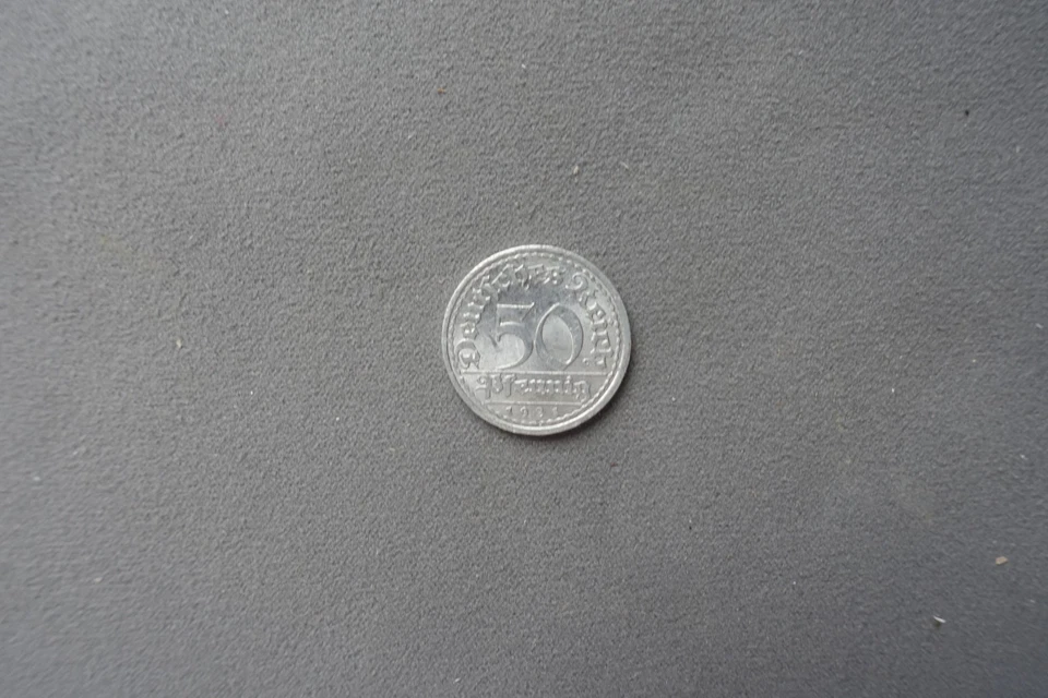 50 Pfennig 1921 E Deutsches Reich Weimarer Republik Münze Alu - Bild 4 von 4