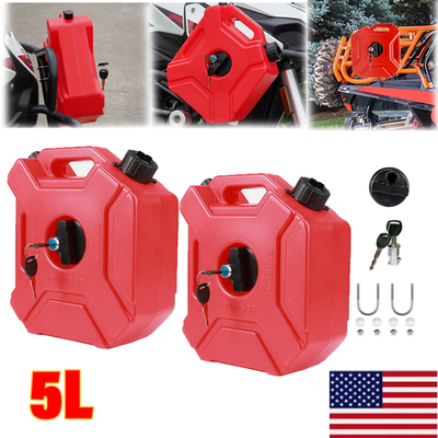 #ad 2X 5L Extra Gas Can Petrol Spare Tank Container For Car Motorcycles 1.3Gallon $50.98
