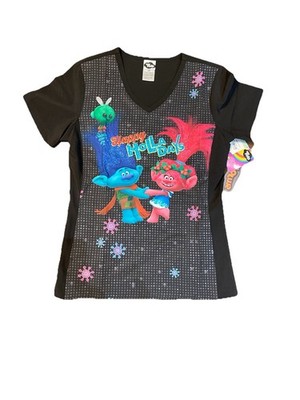 Trolls Cherokee Scrubs Tooniforms Holiday V Neck Top TF627 TOPH