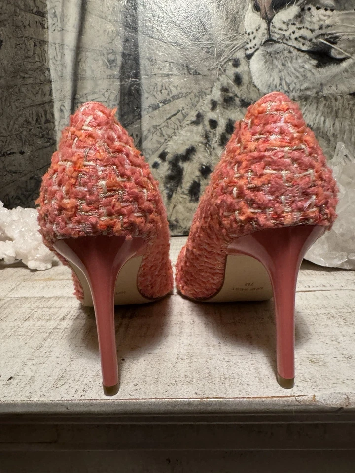 ¡Lo último! Zapatos de salón Ezra en textura rosa tacón de 3,5 pulgadas nuevos talla 7 Nine West Foto 4 de 4