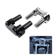 CNC 3.5" Straight Handlebar Riser & Top Clamp For Harley Dyna Tour Road Glide