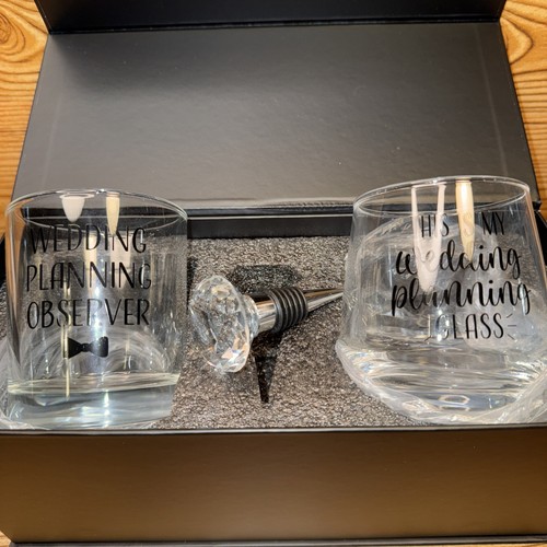Congratulations On Your Engagement Wine Glass Set - Picture 4 of 7