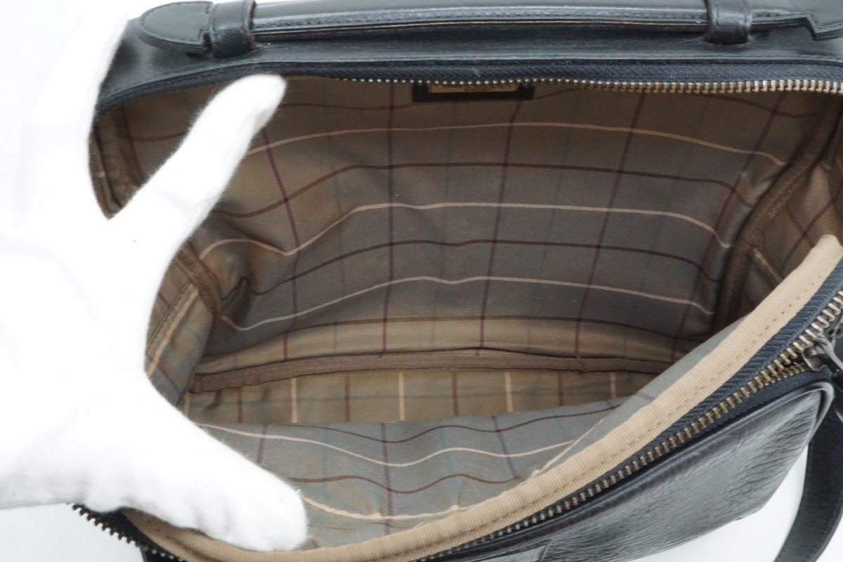 Burberry Vintage s 2Way Mini Briefcase Shoulder Handbag Leather Black *Yhz8966 thumbnail 11