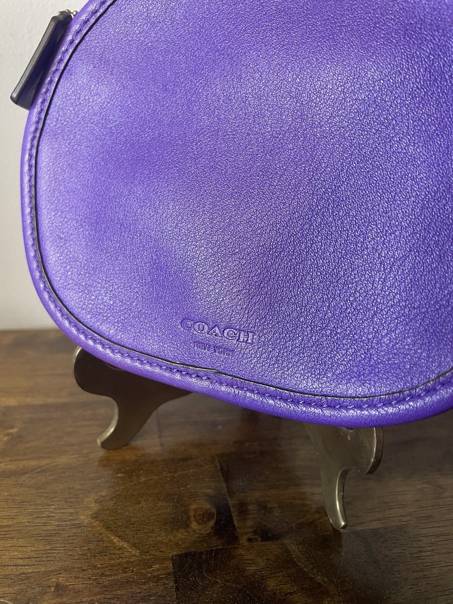 COACH Purple Leather Legacy Canteen Crossbody Bag with Tassels