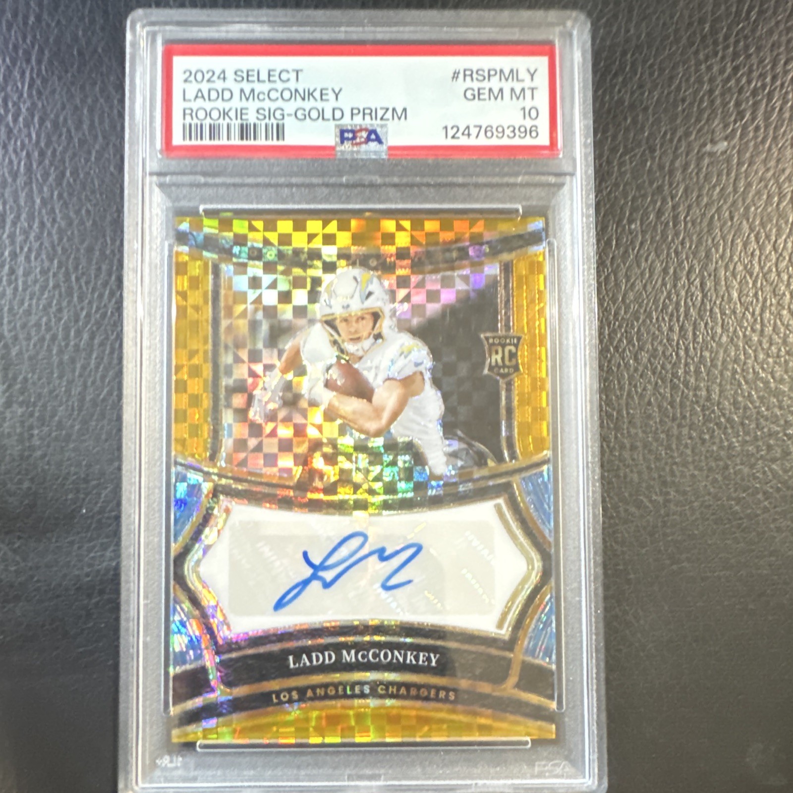 Ladd McConkey Panini Select Rookie Signatures #RSPLMY Gold