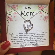 To My Mom Heart Necklace Gift
