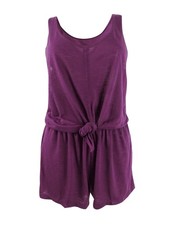 Becca Women's Knot-Front Romper Swim Cover-Up L, Merlot 807263385659