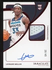 Leonard Miller 2023-24 Panini Immaculate Auto Patch #130 Serial #d /49 Wolves