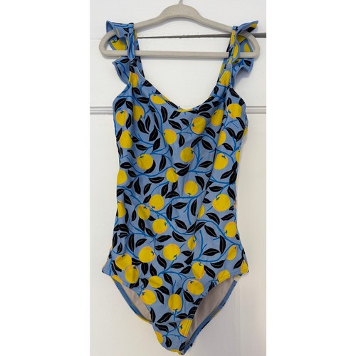 SUMMERSALT The Girls Ruffle One Piece Swimsuit Lemon Print Size Kids 8 - Picture 2 of 5