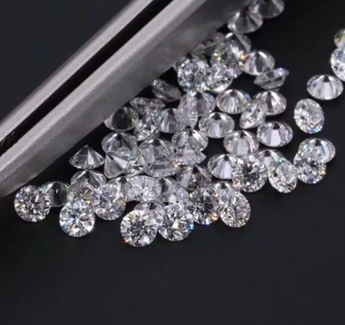 Diamante CVD taglio tondo certificato 1,5 mm colore D VS2 chiarezza lotto 10 pezzi - Foto 2 di 8