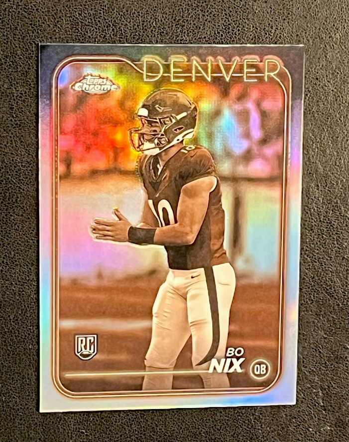 2024 Topps Chrome Bo Nix Refractor SP RC #206 Denver Broncos 2024 Topps Chrome Bo Nix Refractor SP RC #206 Denver Broncos