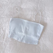 ALO goddess Ribbed Bandeau Top, Size Small, White