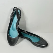 Oka B Shoes Womens 6 36 Slingback Ballet Flat Dark Silver Gray Slip On USA OkaB