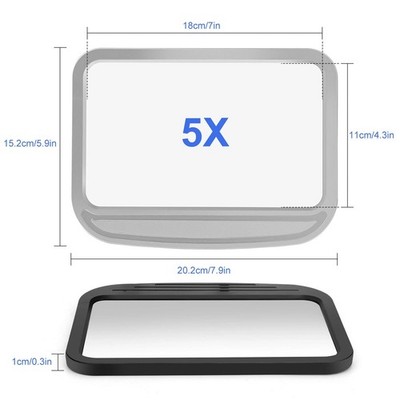 5X Large Handheld Magnify Glass Inside 7*4.3inch Read Small Words Easy To Take
