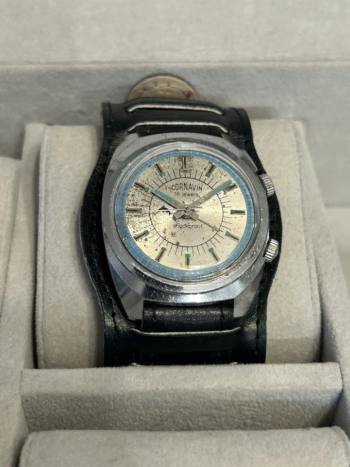 RELOJ PULSERA MECÁNICO CORNAVIN SHOCKBROOF ALARMA 34mm DE COLECCIÓN SUIZO HOMBRE Foto 4 de 4