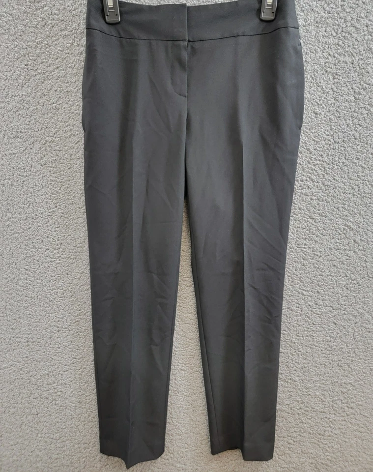 Le Suit Petite Slim Leg Crepe Pants Women's 2P Black Zip Hook & Bar Closure - Image 2 of 4