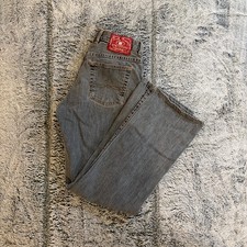 Vtg Y2K Lucky Brand Dungarees Jeans Womens 8 29 Gray Straight Leg USA Made Denim