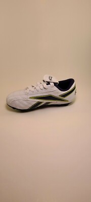 Reebok youth cleats white blue and green size 11.5