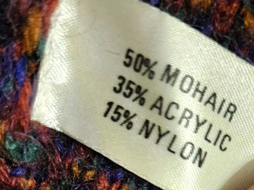 Vintage County Jersey Cardigan Size Large 16/18 Abstract Mohair Wool Mix Pockets - Picture 18 of 18
