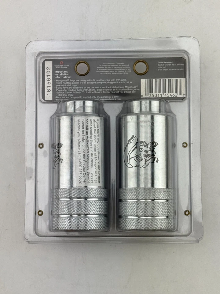 MONGOOES EXTRA LARGE THREADLESS BICYCLE FREESTLE/BMX Cro-moly CHROME PEGS. - Image 2 of 4