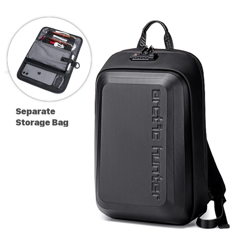 Waterproof Hard Case Storage TSA Lock 15.6'' Laptop Backpack Business  Travel Bag