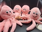 TY BEANIE Inky The Octopus Beanie Baby 1993 Lot Of 4, 3 PVC BEANIES. MWMT Vintag