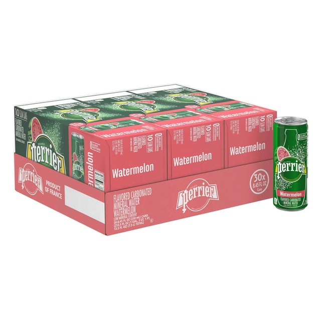 PERRIER Watermelon Flavored Carbonated Mineral Water 30 Pack Of Cans Value for sale online  eBay