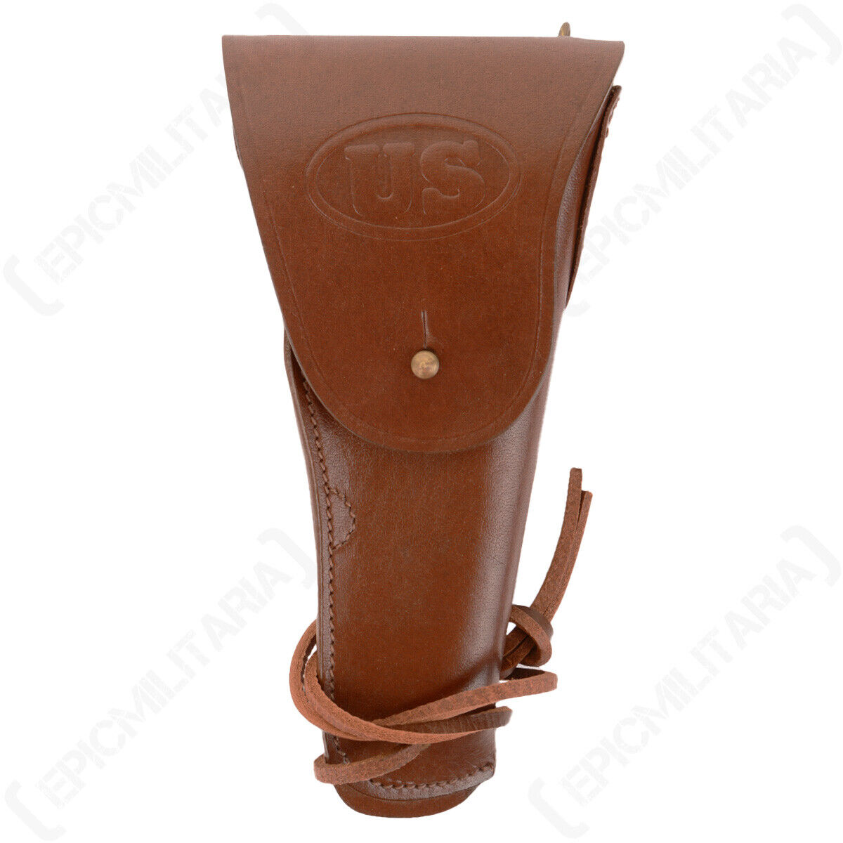 WW1 WW2 US M1916 Colt Pistol Holster - Brown Leather Brass American Army Repro