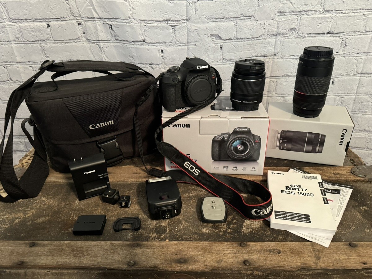 Canon EOS 1500D /Rebel T7 DSLR Camera Lenses Tripod Case