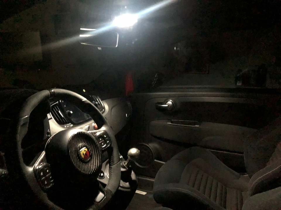 KIT FULL LED INTERNI PER FIAT 500 PLAFONIERA ANTERIORE+BAGAGLIAIO 6000K COMPLETO - Immagine 3 di 4