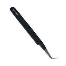 ESD Anti-Static Steel Curved Bent Tip Tweezer Jewelry Nipper Repair Hand Tool