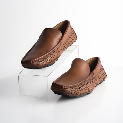 Massimo Matteo Braided Leather Thong Sandals - Dark Brown Sz 9 MASSIMO MATTEO WOVEN SLIDE SANDAL (11)‎ main image 2