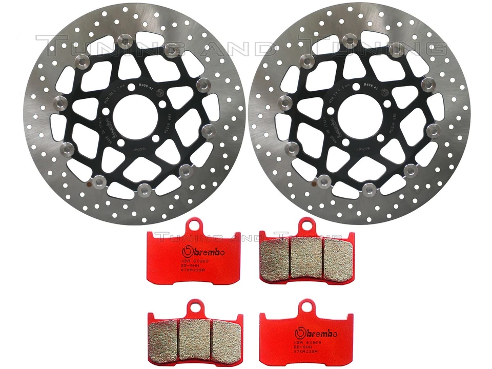 Disques frein avant BREMBO + Plaquettes SA POUR KAWASAKI Z 1000 2003 2004>2005 - Photo 1/1