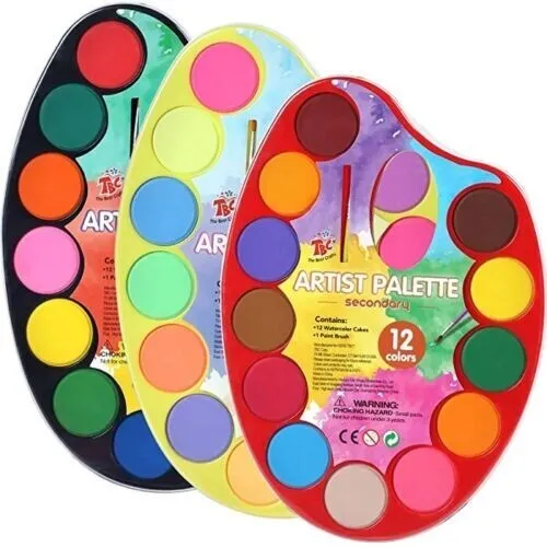 Paint Kit for Kids 36 Colors with Brush, Water Paint Set, 3 Individual  Palette