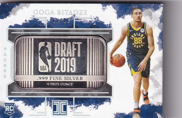 2019-20 Panini Impeccable NBA 15 Goga Bitadze Rookie 1 Ounce Silver Bar 21/25