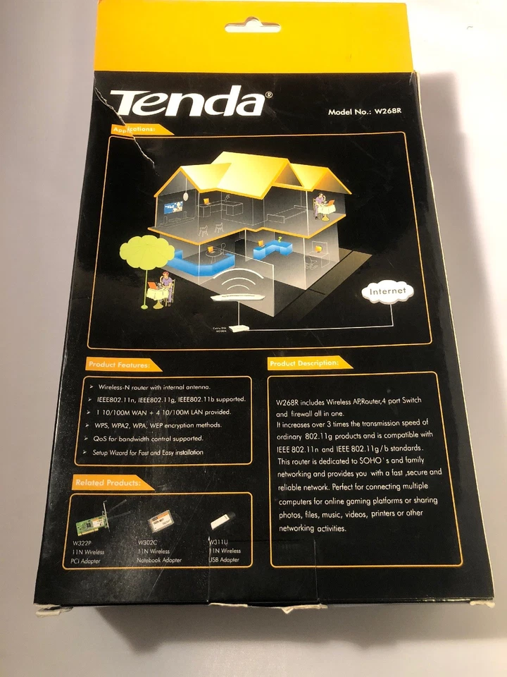 Tenda W268R Wireless N 150Mbps 4-port Switch Broadband Router - Image 3 of 4