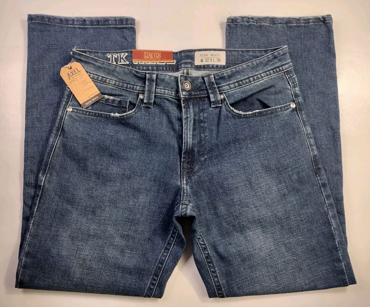 TK Axel Jeans Men's 32x30 Slim Boot Cut Blue Denim Stretch 5